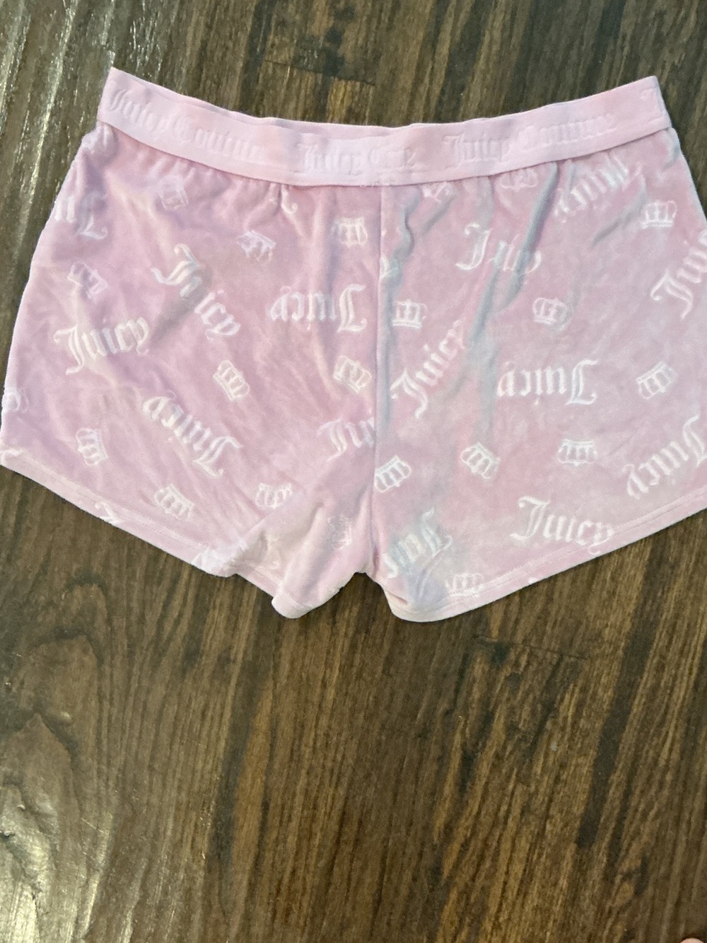 Juicy Couture Pale Pink Velour Logo Lounge Shorts